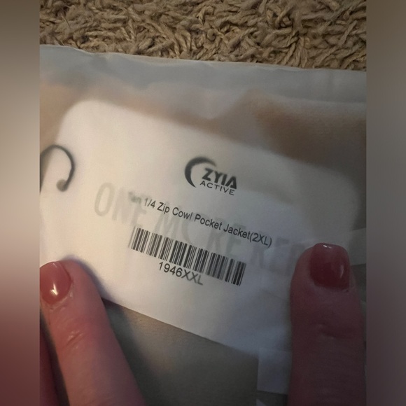 Tan 1/4 Zip Cowl Pocket Jacket - Picture 5 of 5